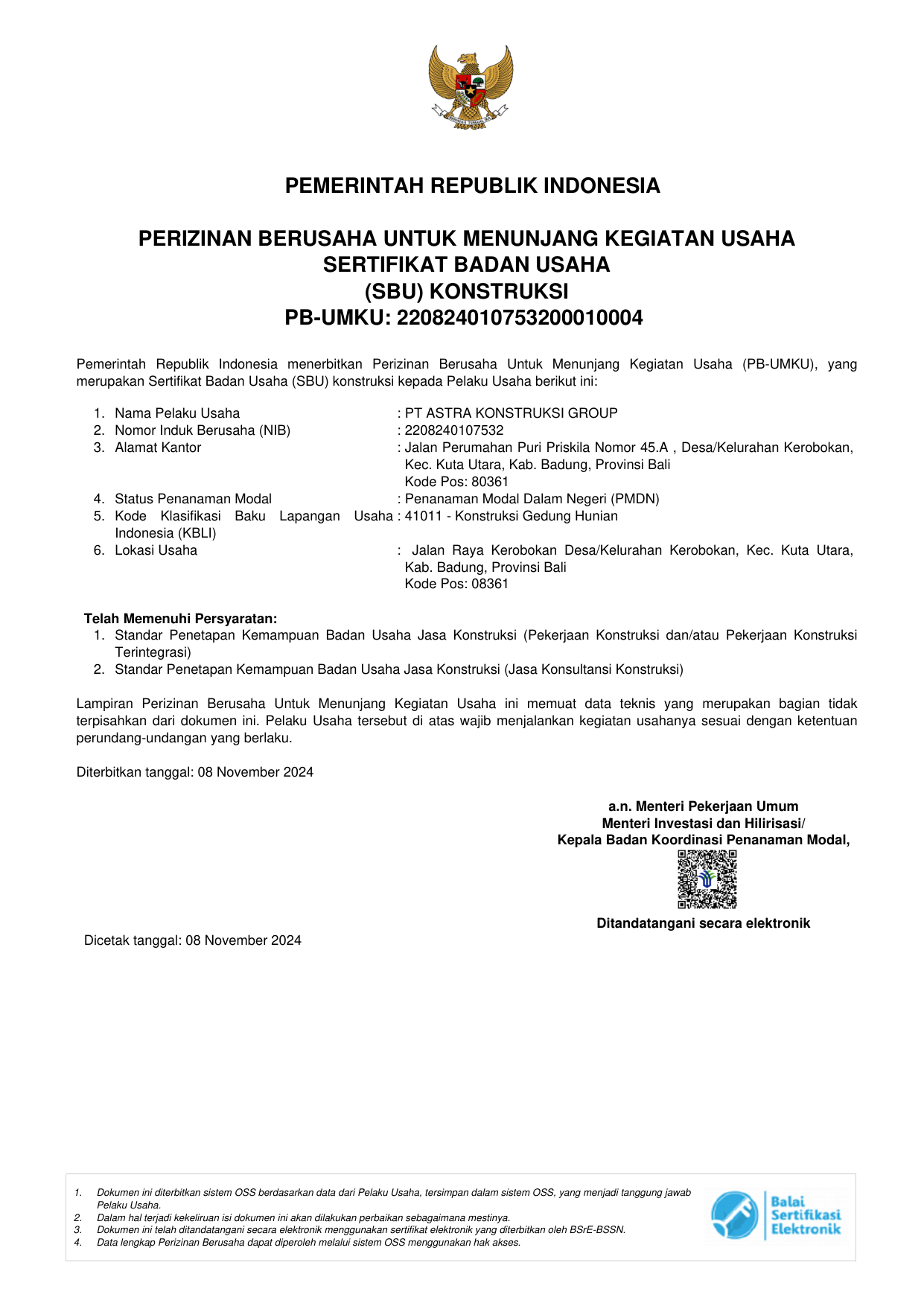 SBU Konstruksi